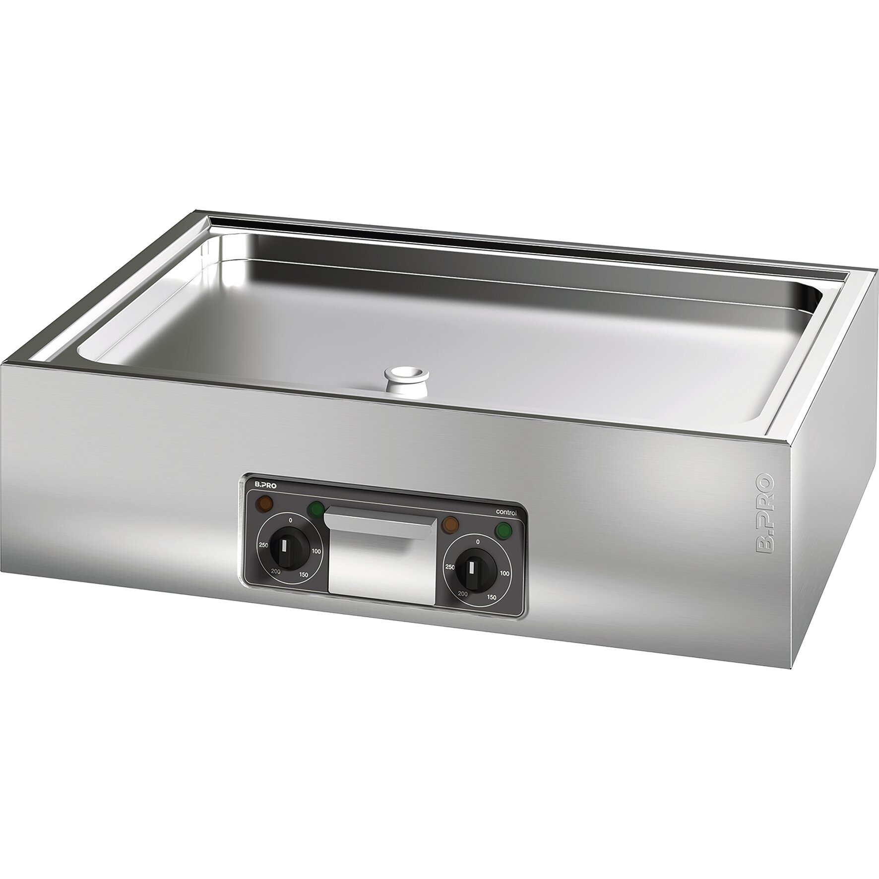 Elektro-Grillplatte glatt / 2 Heizzonen / Bratfläche 506 x 704 mm / Auftischgerät