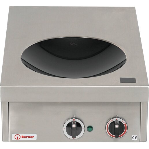 Induktions-Wok mit Ceranglasschale / 1 Heizzone / Cuvette ø 300 mm / 5,00 kW