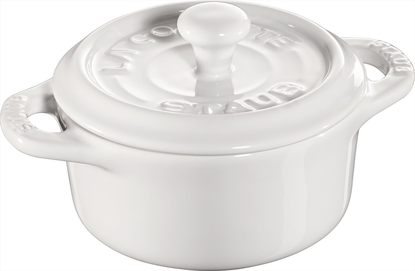 Mini Cocotte ø 100 mm / 0,20 l Keramik weiß