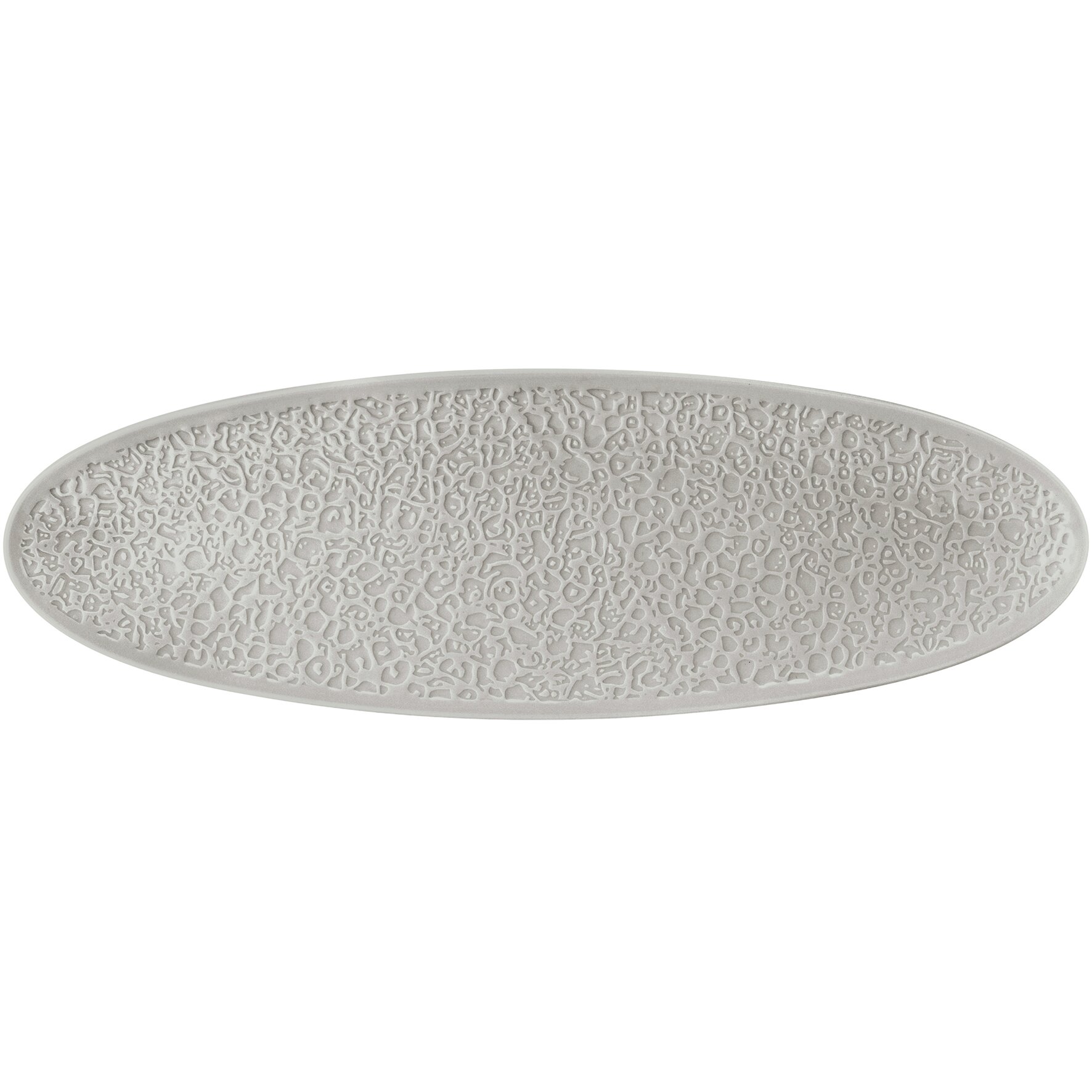 Nori, Coupplatte oval mit Relief 443 x 144 mm silbergrau