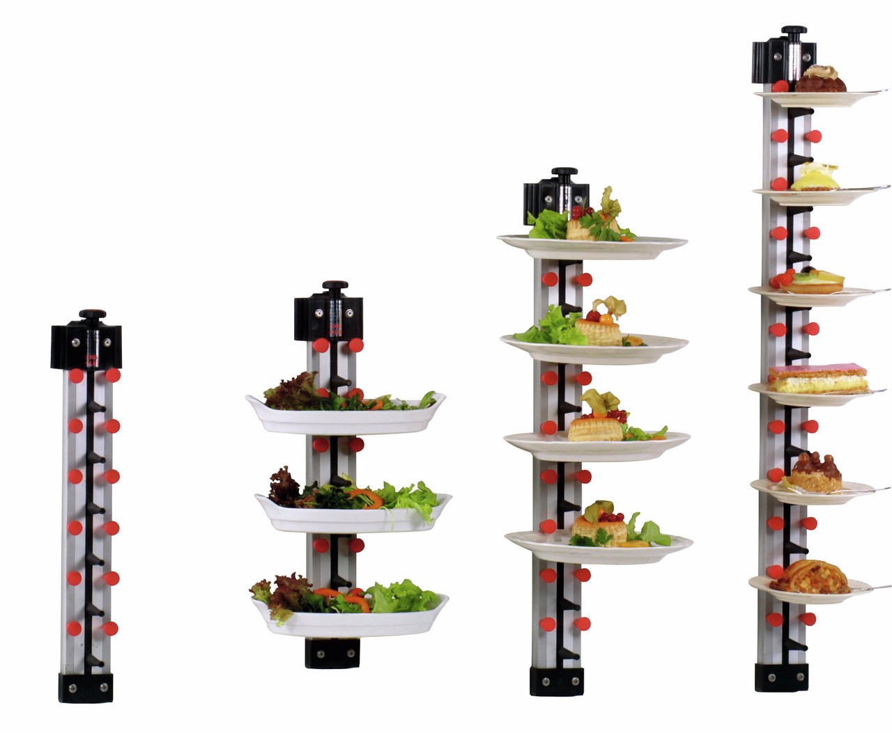 Tellerstapelsystem PLATE MATE, Wandmodell bis 12 Teller / H=990 mm