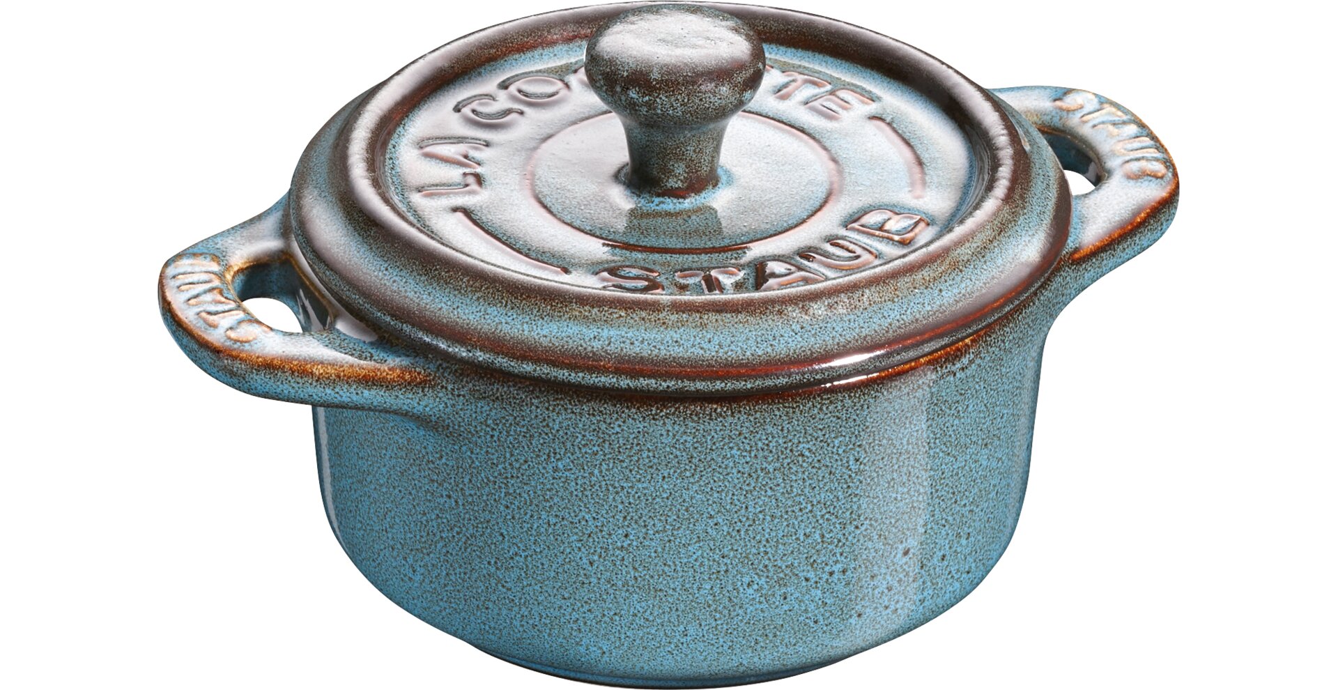 Mini-Cocotte ø 100 mm / 0,20 l Keramik antiktürkis