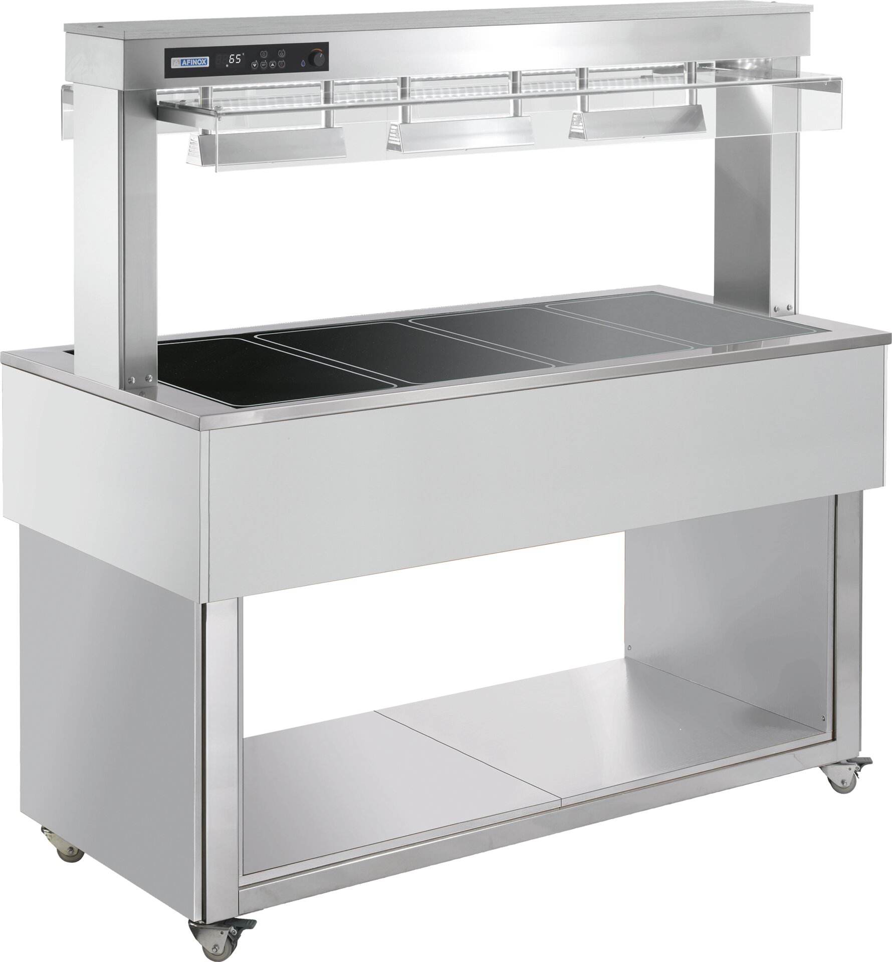 Büfett-Insel Ceranplatte beheizt 1494 mm GN 4/1 Vollverk. RAL/Edelstahl