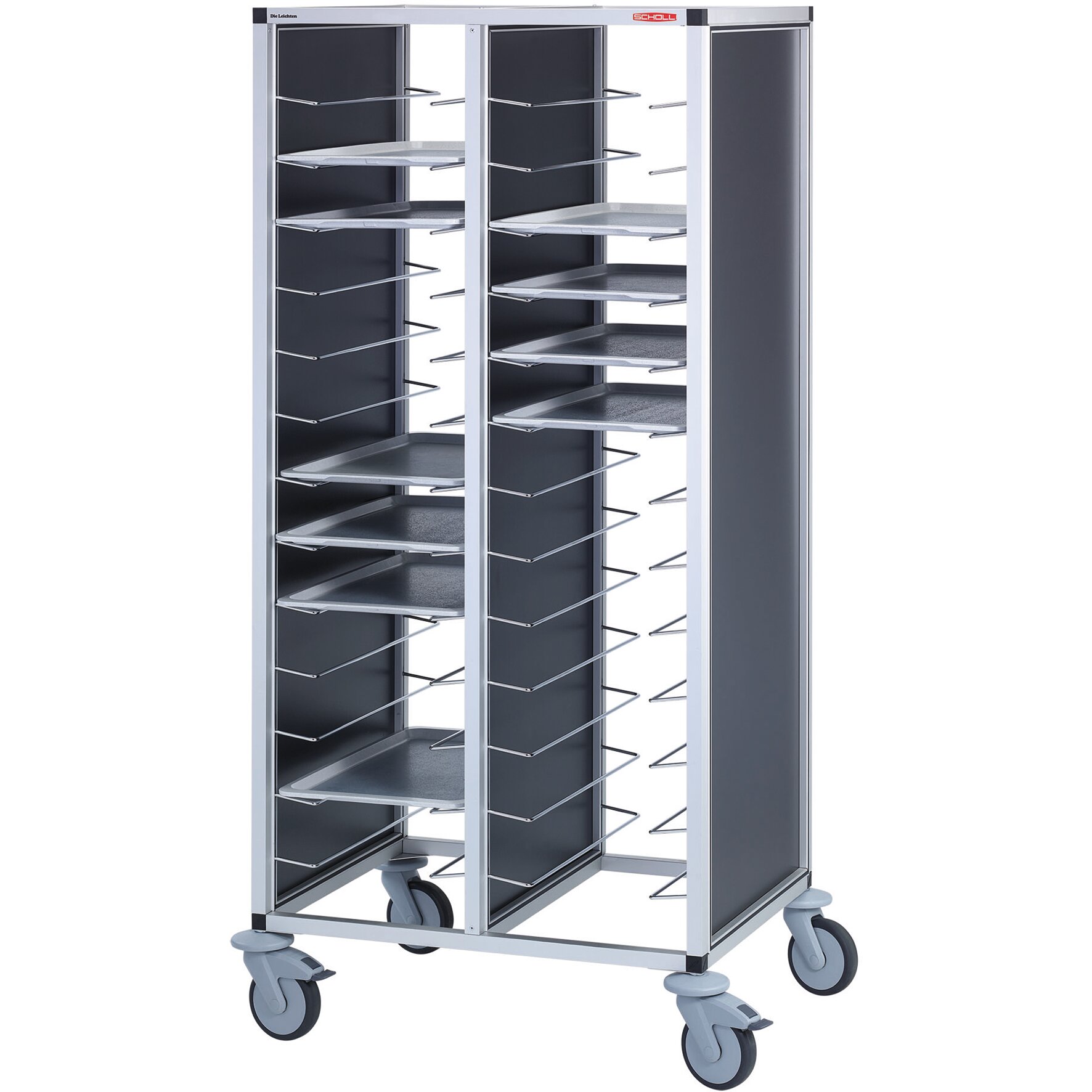 Tablett-Abräumwagen 2-teilig / für 14 GN-Tabletts / 175 mm Abstand