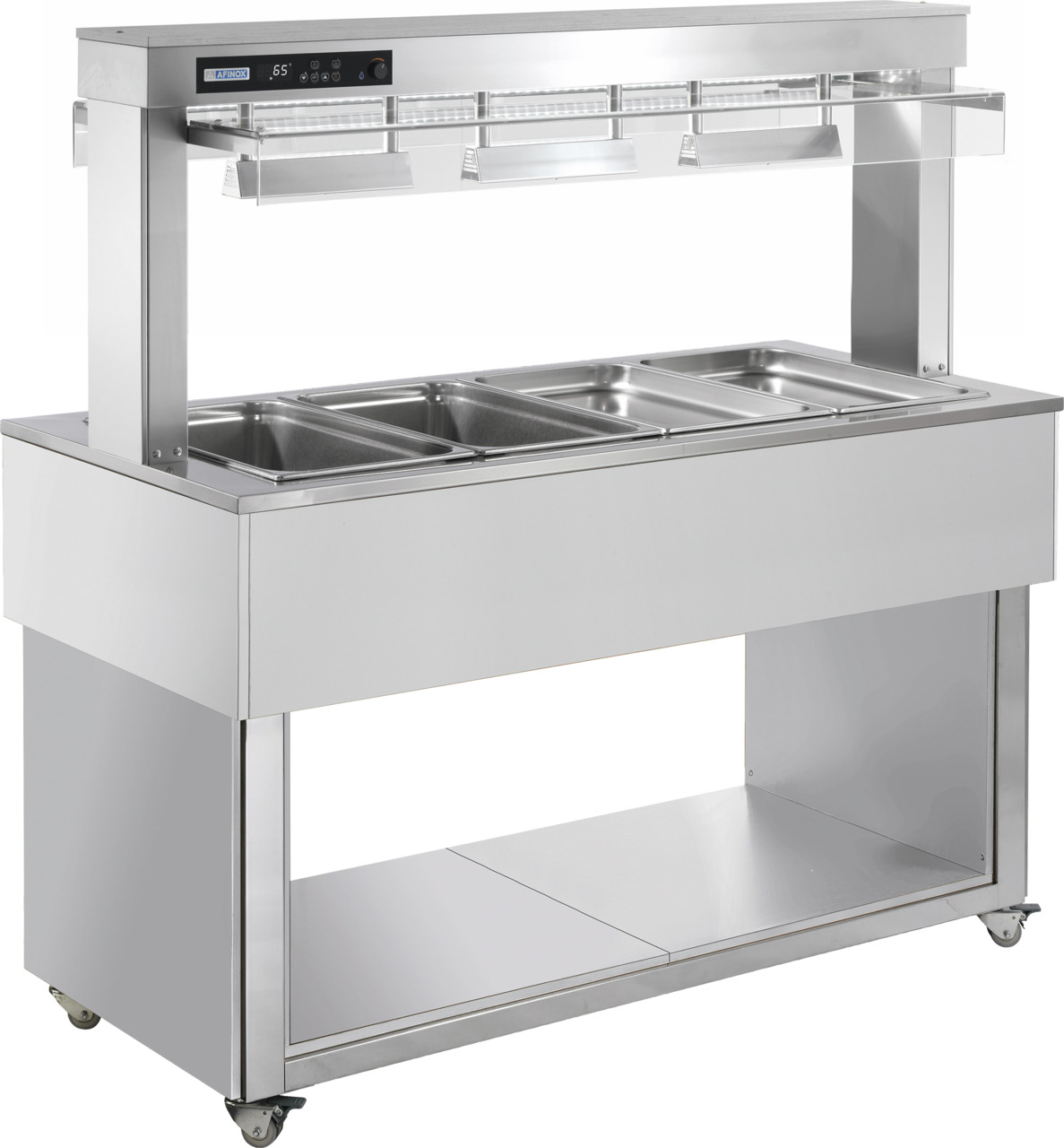 Büfett-Insel Bain-Marie Wanne 2144 mm GN 6/1 Vollverkleidung RAL/Edelstahl