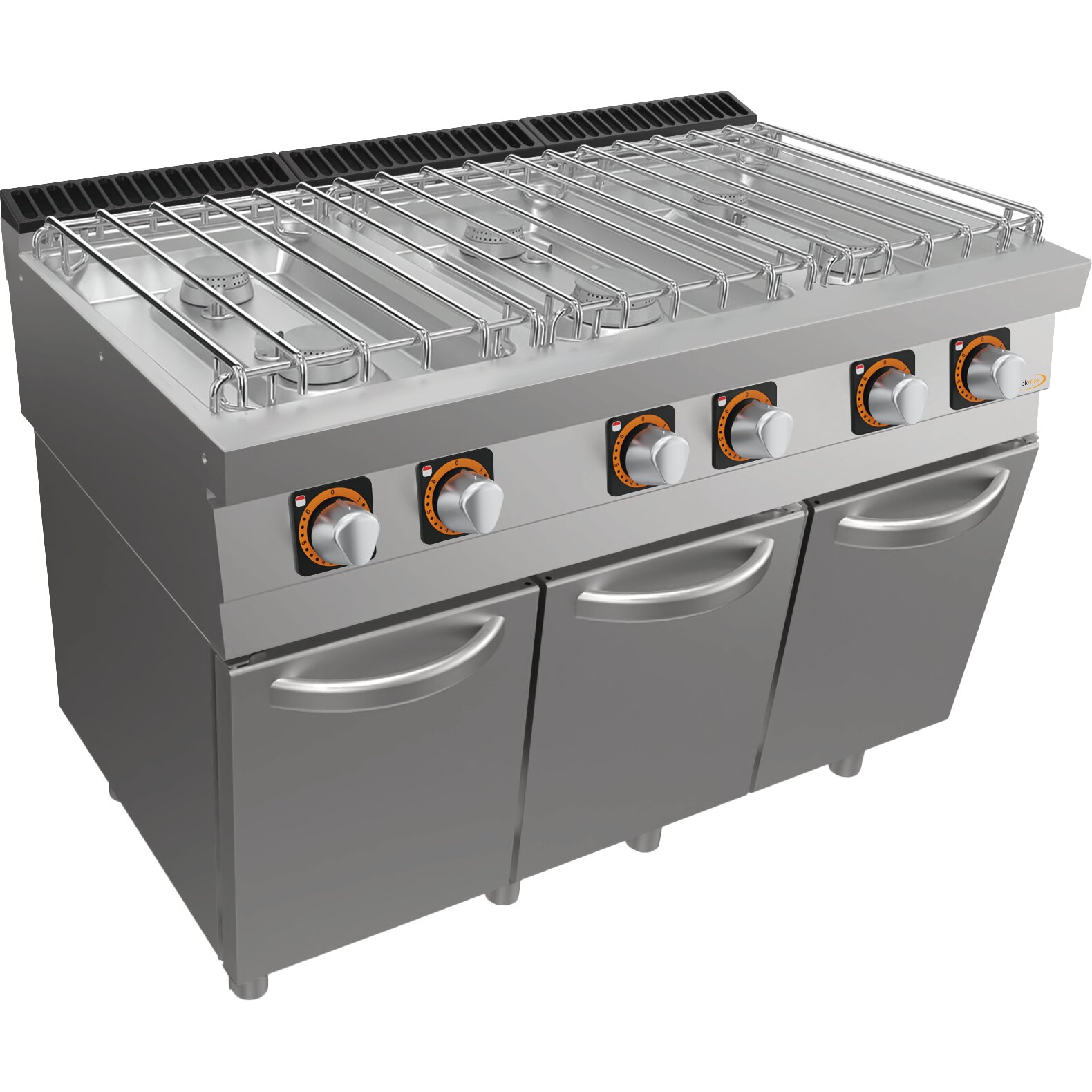 Gas-Herd, 6 Brenner, mit Unterbau mit Türen