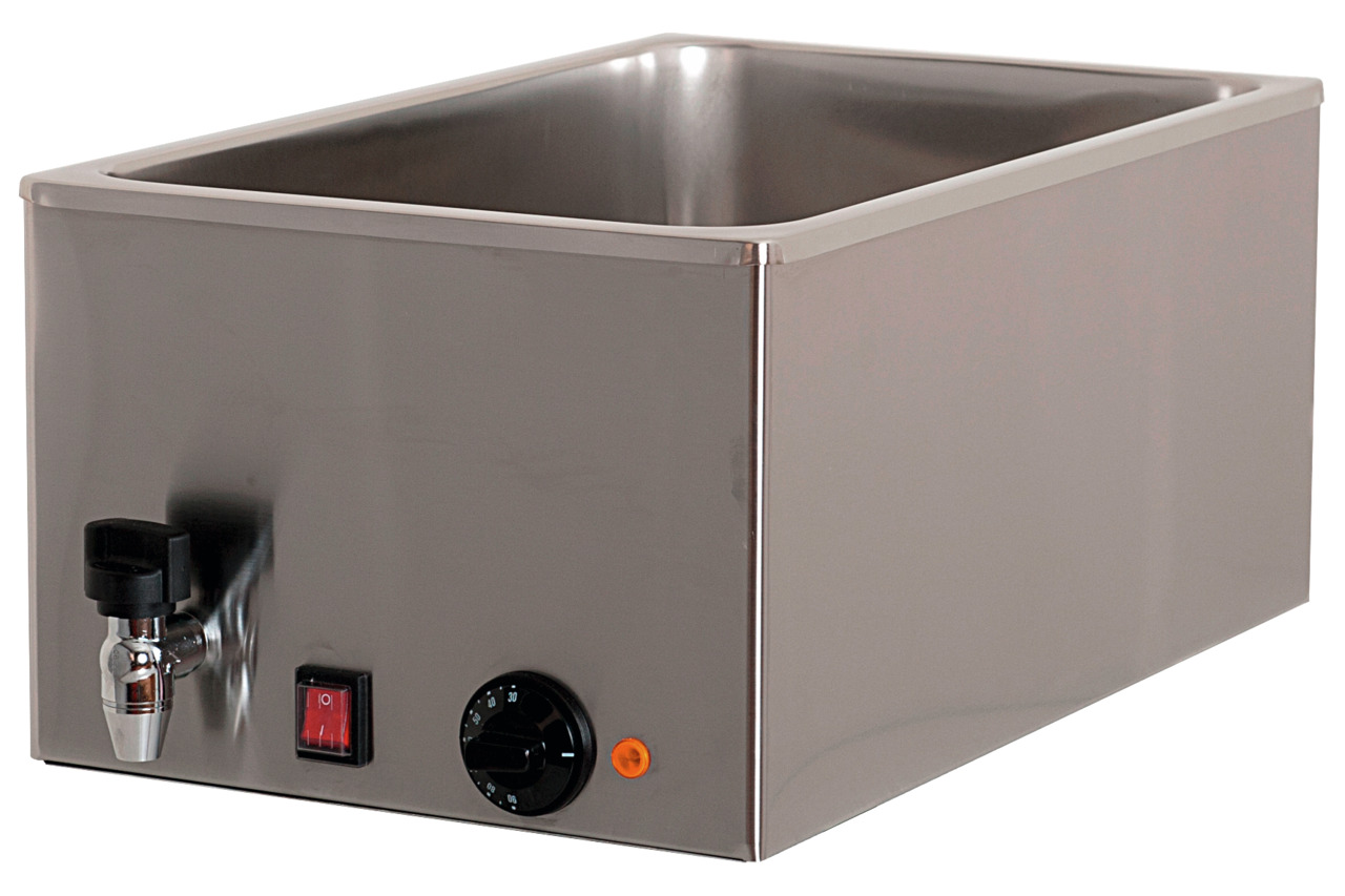 Elektro-Bain-Marie 1 x GN 1/1 H=150 mm mit Ablaufhahn 340 x 540 x 250 mm