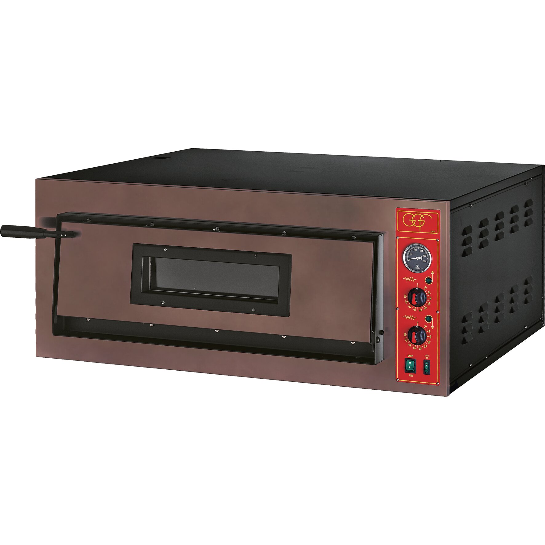 Pizzaofen rustikal, 1 Backkammer, für 4 Pizzen ø 360 mm / 1010 x 850 x 420 mm