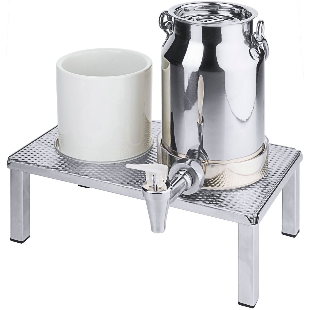 Milchstation mit Edelstahlkanne 1,00 l und Porzellanbecher 0,60 l