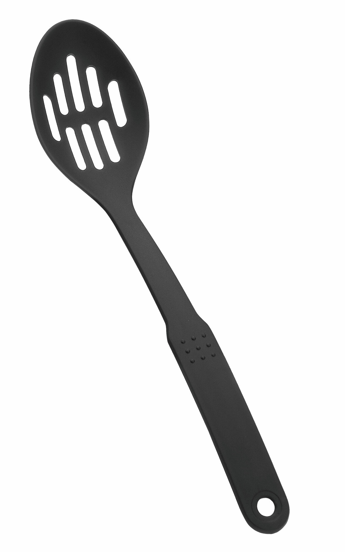 Küchenhelfer schwarz Chafinglöffel, geschlitzt