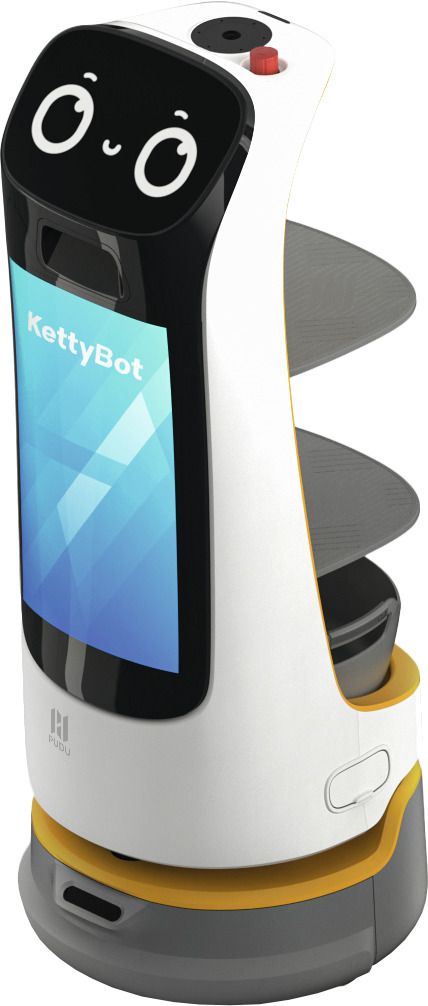 Servier-/Sammelroboter mit Werbedisplay KettyBot Pro weiß