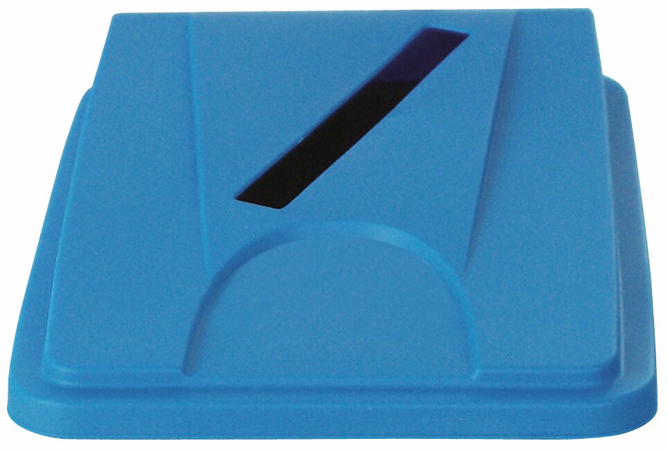 Deckel mit Einwurfschlitz blau für Wertstoffsammler