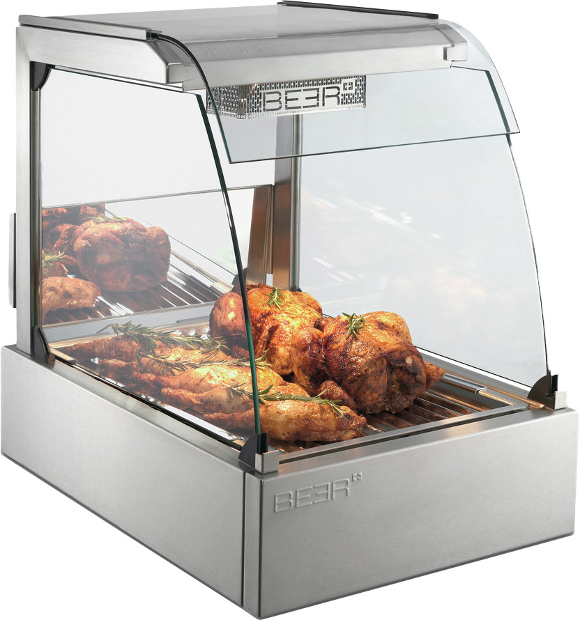 Speisenausgabevitrine Uno Top Hot / GN 1/1 / 100 mm tief / gerader Glasaufbau