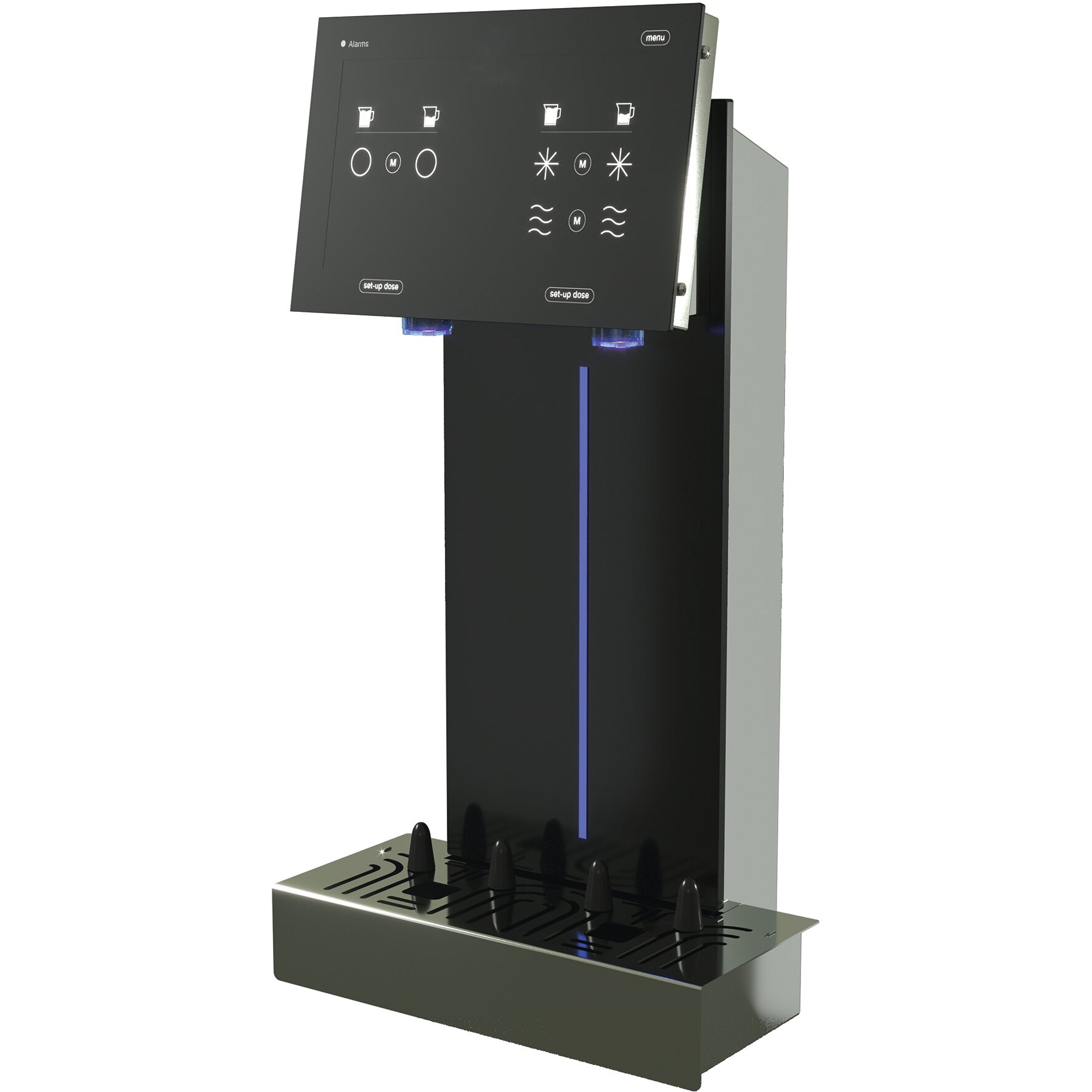 Thekenaufsatz mit zwei Ausgaben für Tafelwasser-Einbauanlage, Ausgabehöhe 355 mm