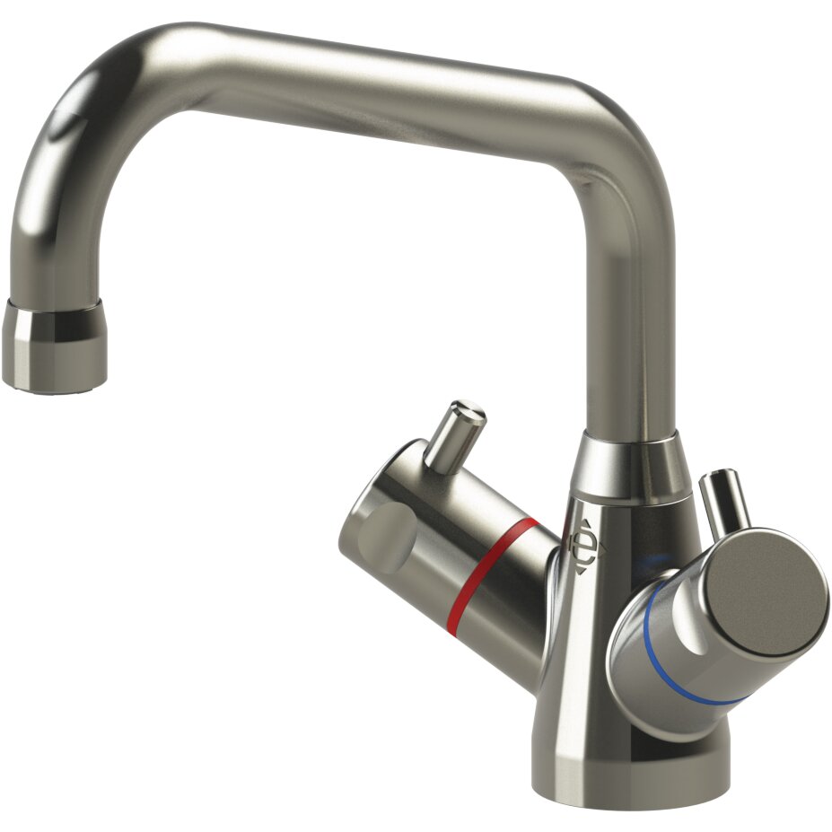 Einloch-Zweigriff-Mischbatterie 1/2" mit HU-Auslauf/Ausladung 250 mm