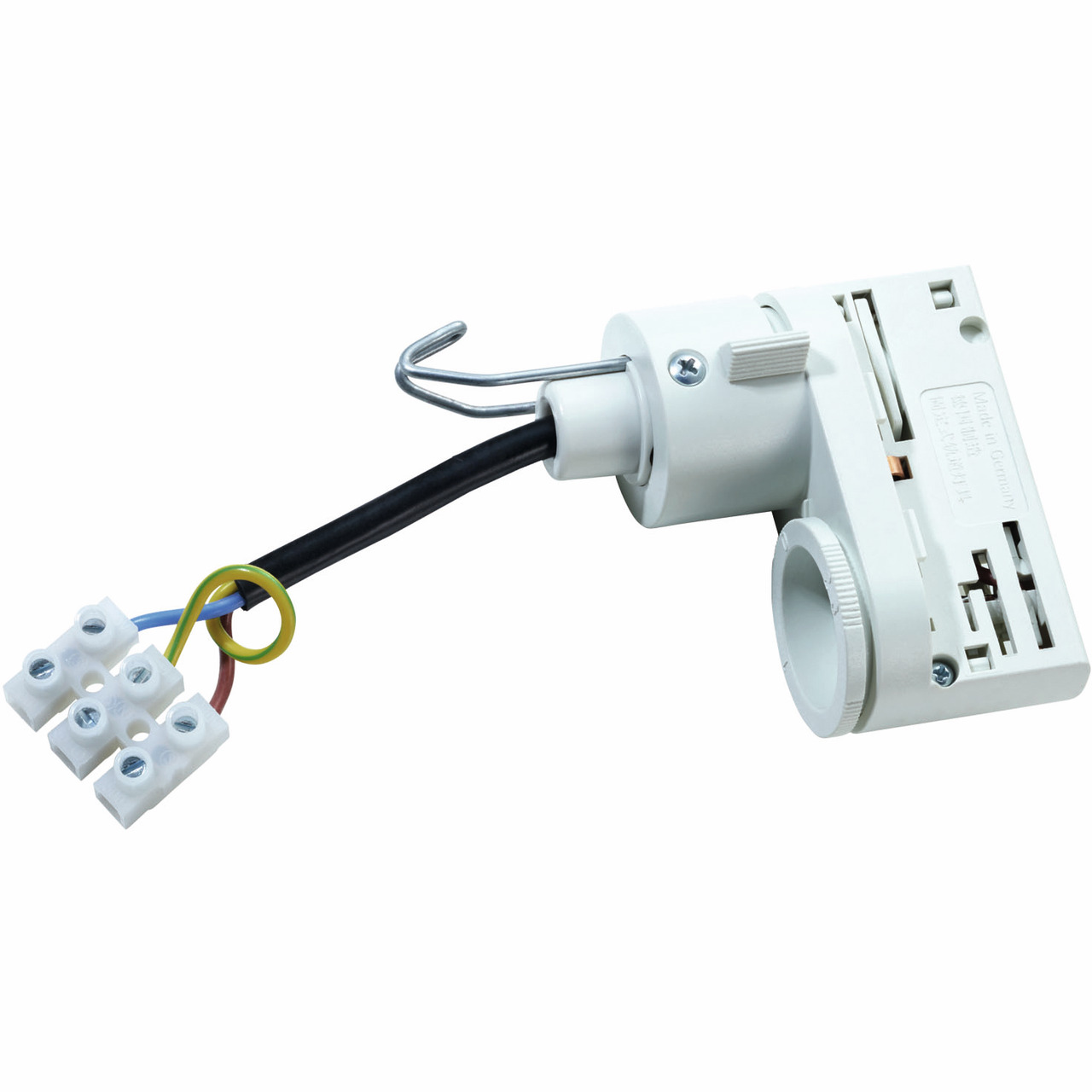 Adapter für Wärmestrahler zum Einklinken in eine Stromschiene