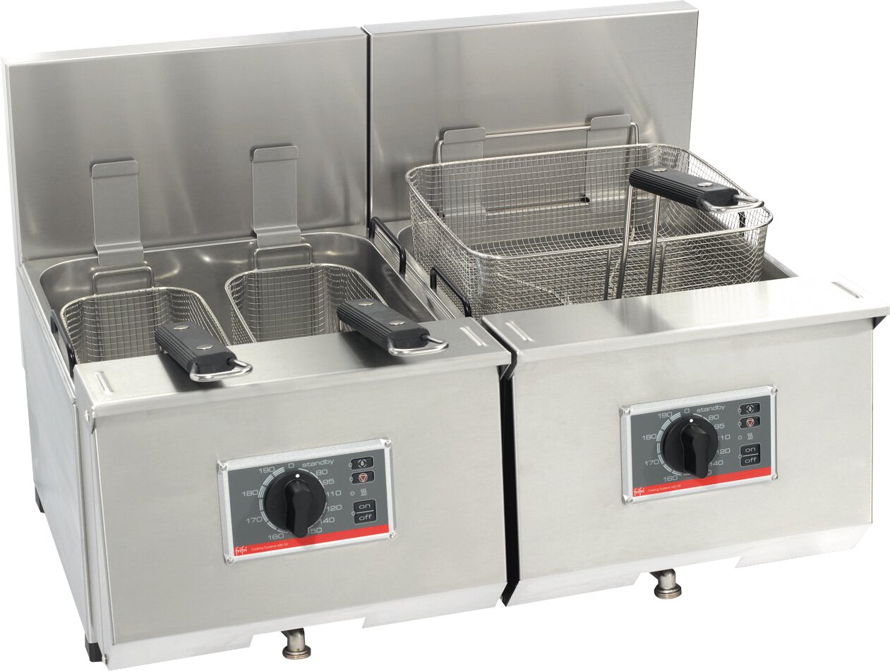 Elektro-Fritteuse 2 x 9,50 l / Füllmenge Korb 1,20 kg